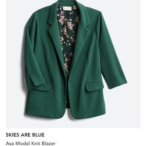 Emerald green knit blazer